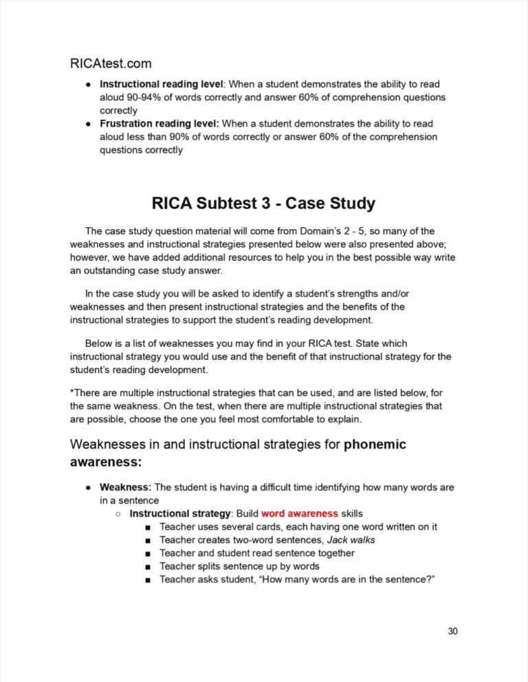 rica test case study