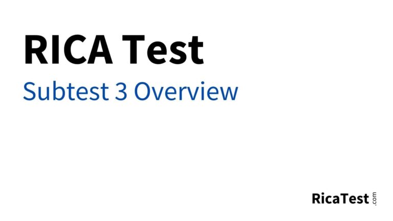 Rica Subtest 3 Practice Test
